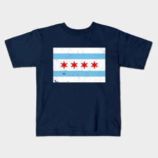 Vintage Distressed Chicago City Flag Kids T-Shirt